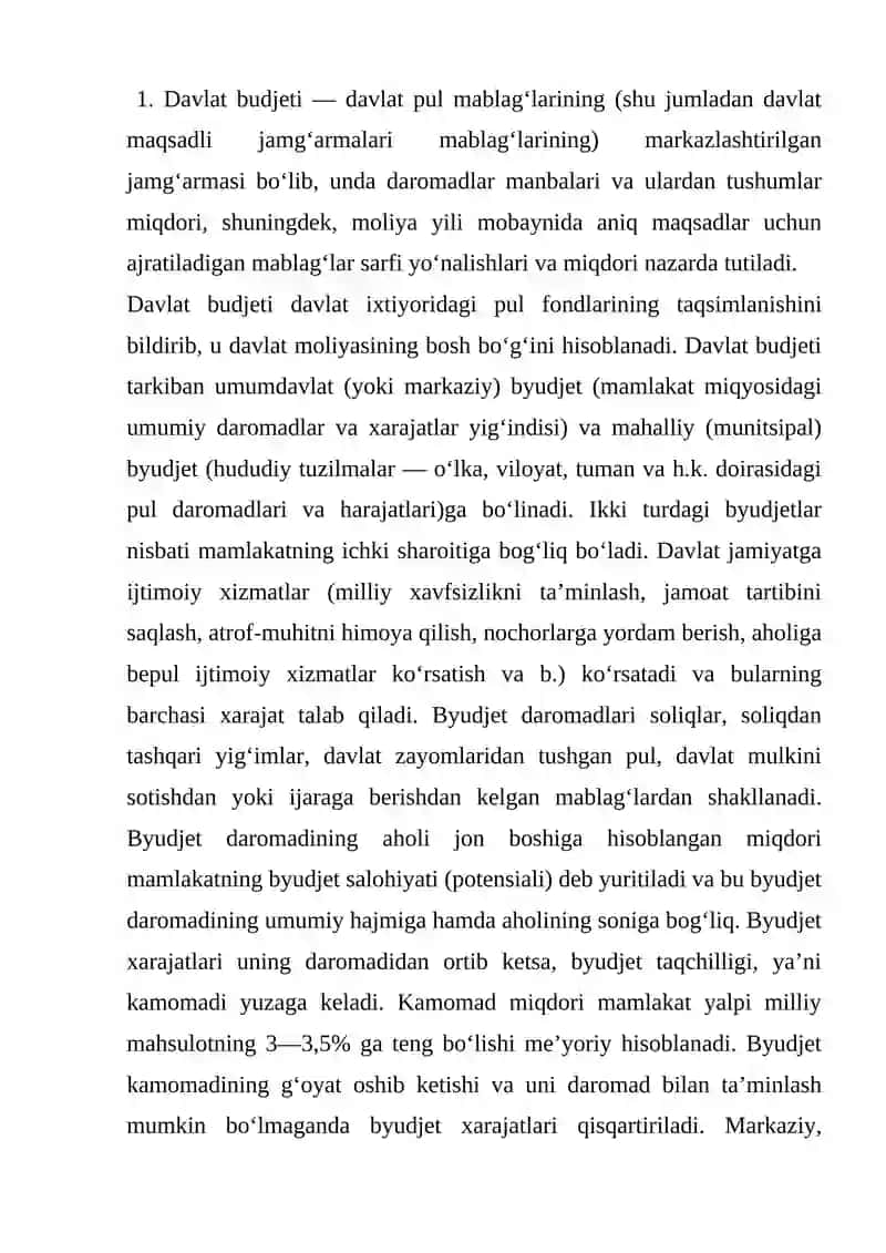 Davlat BYUDJETI DAROMADLARI TUSHUNCHASI VA TIZIMI MARKAZLASHGAN VA MAKRAZLASHMAGAN DAROMADLAR 2
