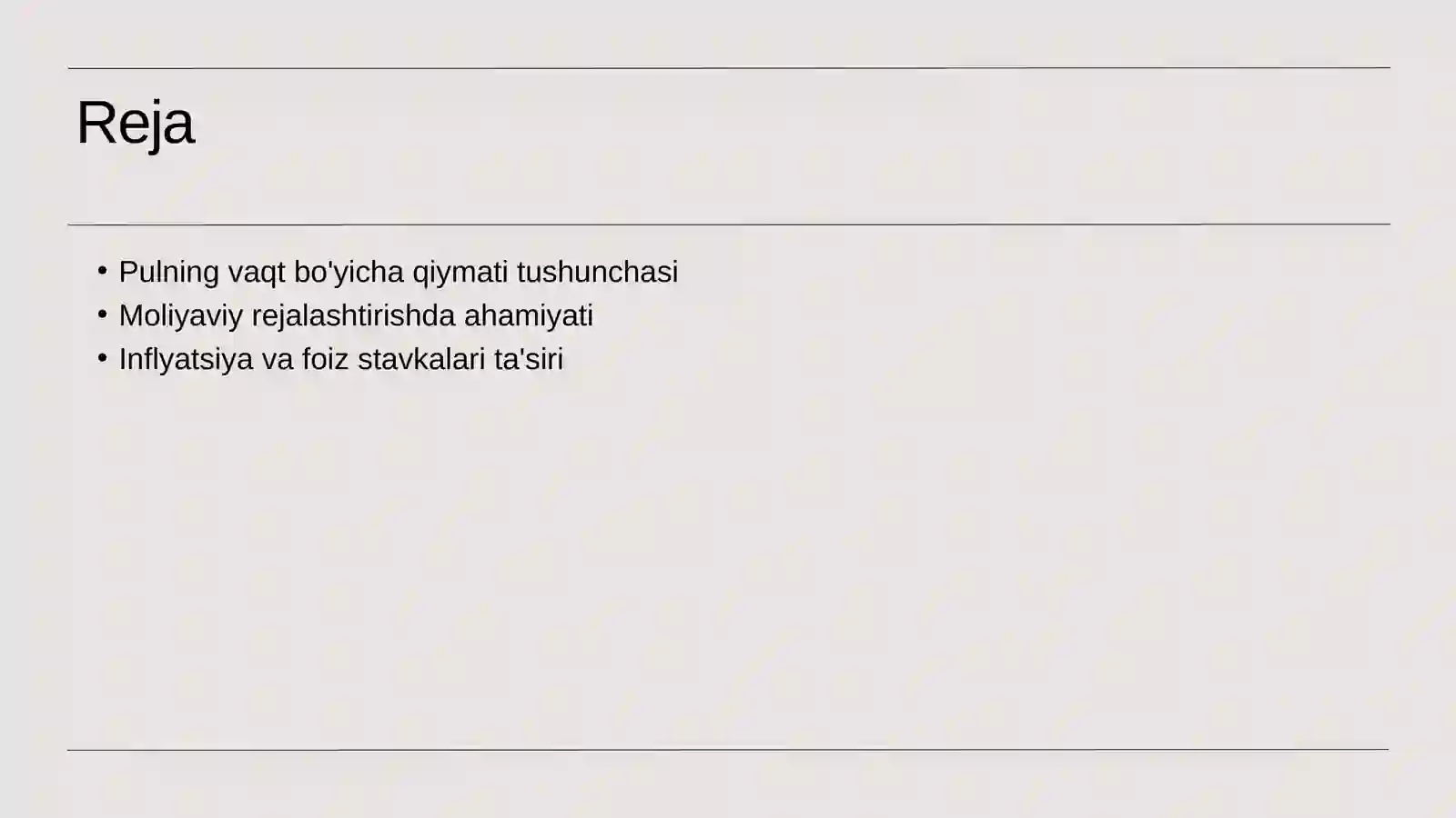 Pulning vaqt bo'yicha qiymati 2