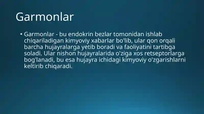 Garmonlarning ta’sir mexanizmi 2