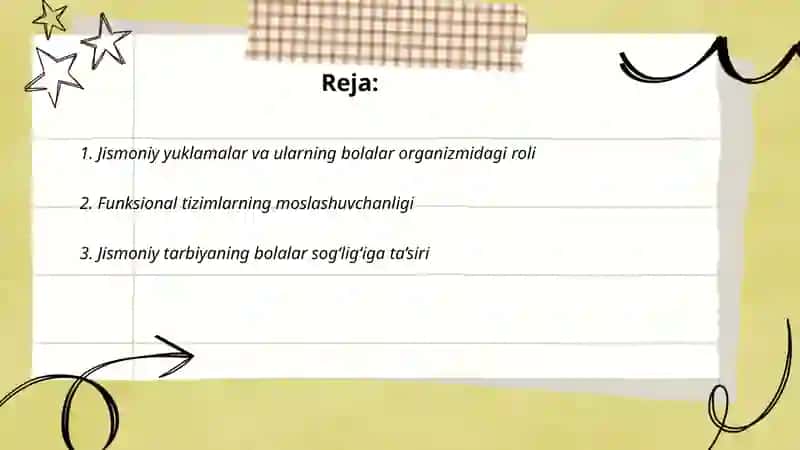 Bolalarda jismoniy yuklamalarga moslashish va funksional sistemalarning zahiralari 2