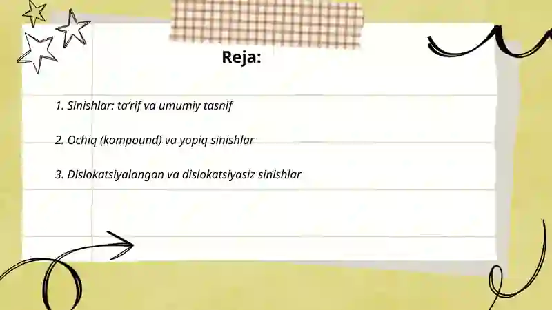 Sinishlar va uning turlari 2