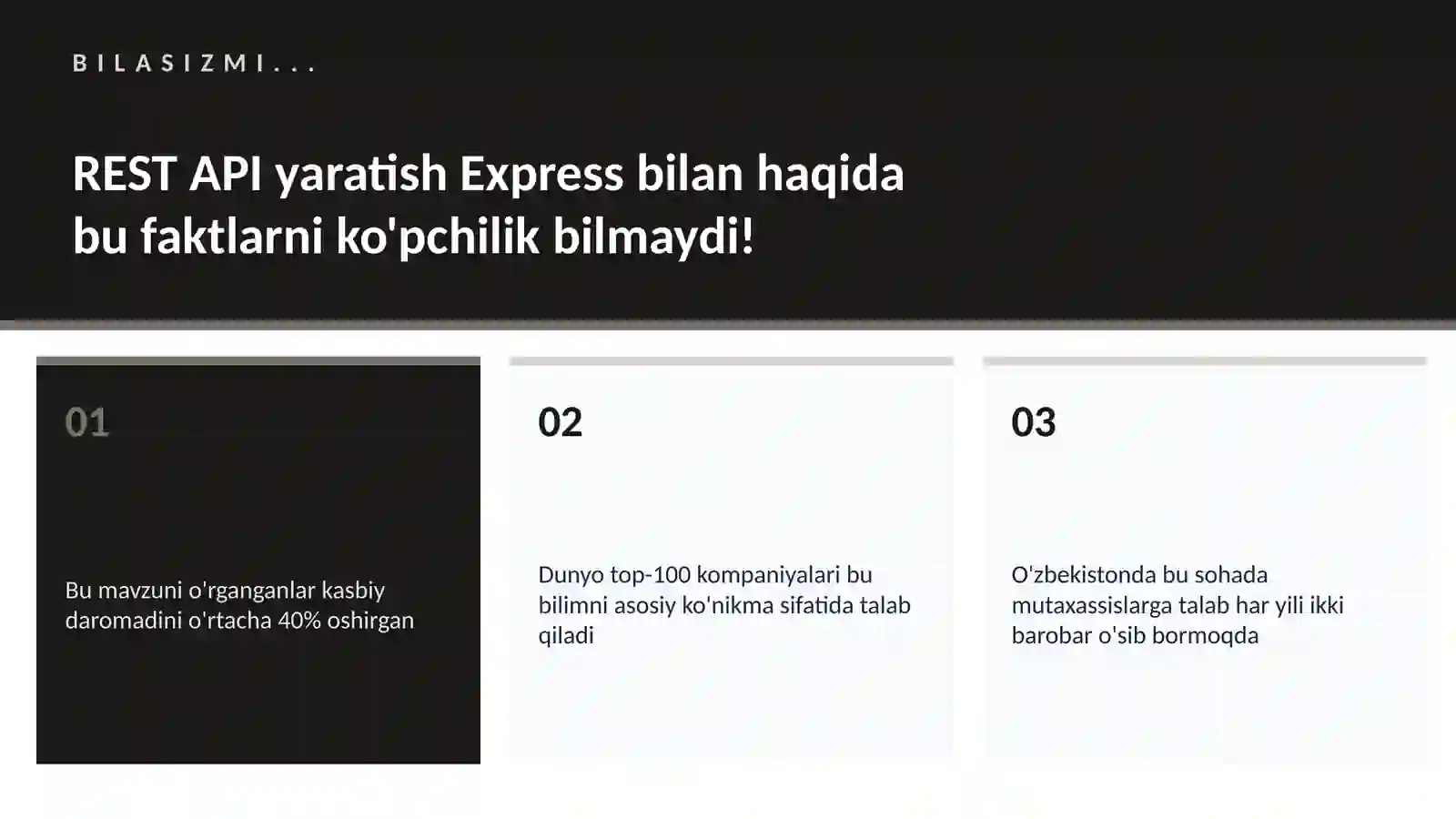 REST API yaratish Express bilan 2