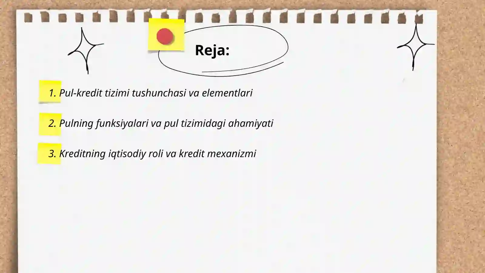 Pul-kredit tizimi. Banklar va ularning iqtisodiyotdagi o'rni 2