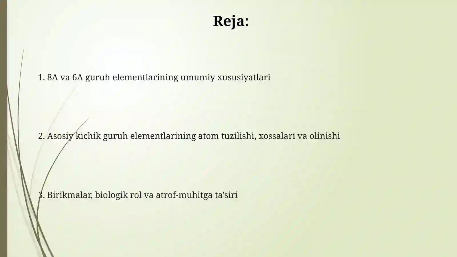 8A va 6A Guruh Elementlari 2