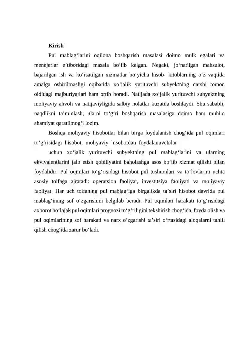 Pul oqimlarini tahlil qilishning to‘g‘ri va egri uslubi 2