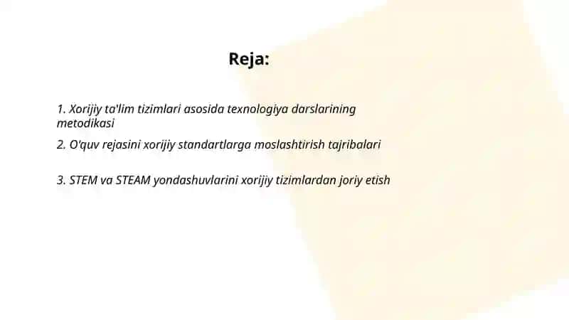 Xorijiy ta'lim tizimlari asosida texnologiya darslarining metodikasi 2