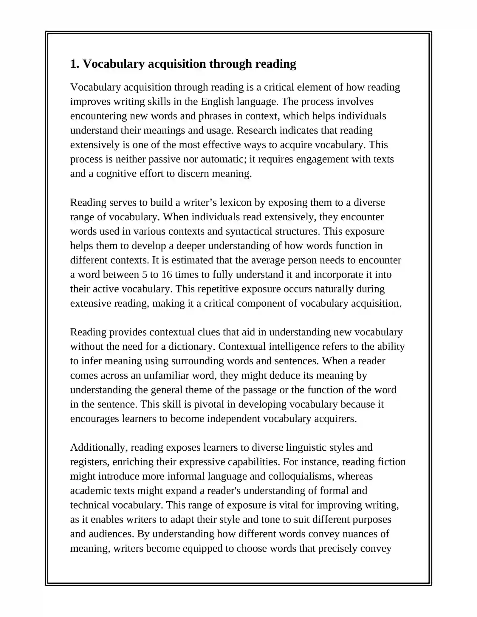 THEM READING IMPROVES WRITING SKILLS 2