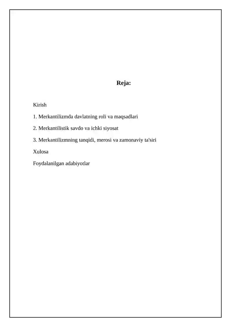 Merkantilizm iqtisodiyotida davlatning roli 2
