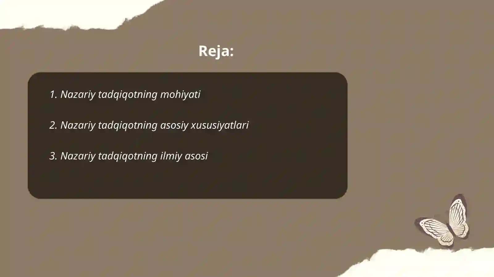 Nazariy tadqiqotning mohiyati 2