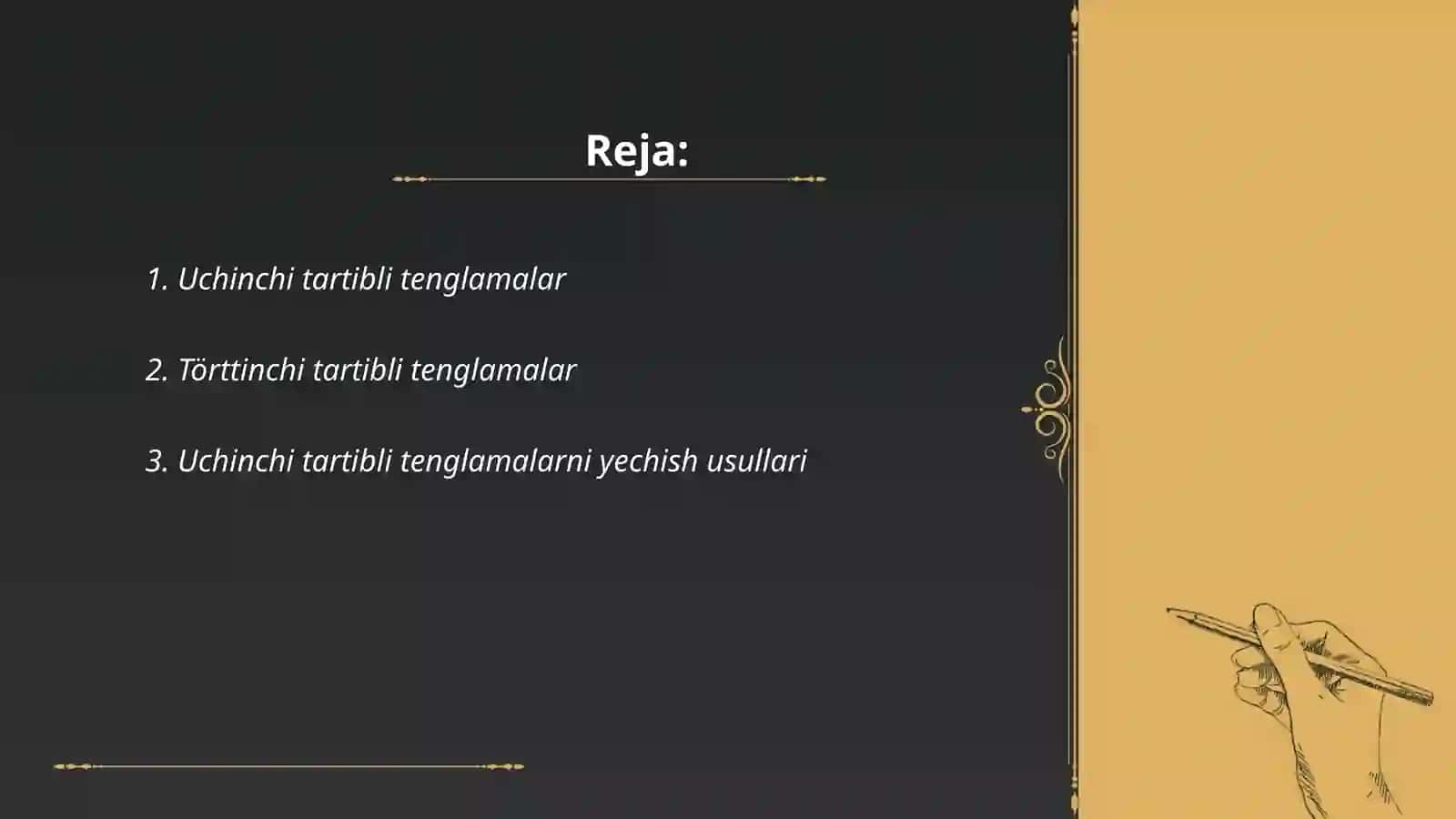 Uchinchi va tơrtinchi tartibli tenglamalar 2
