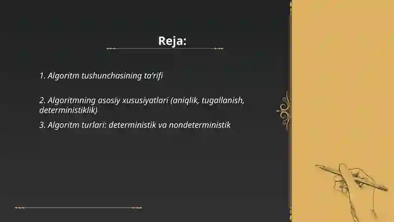 Algoritm tushunchasi 2