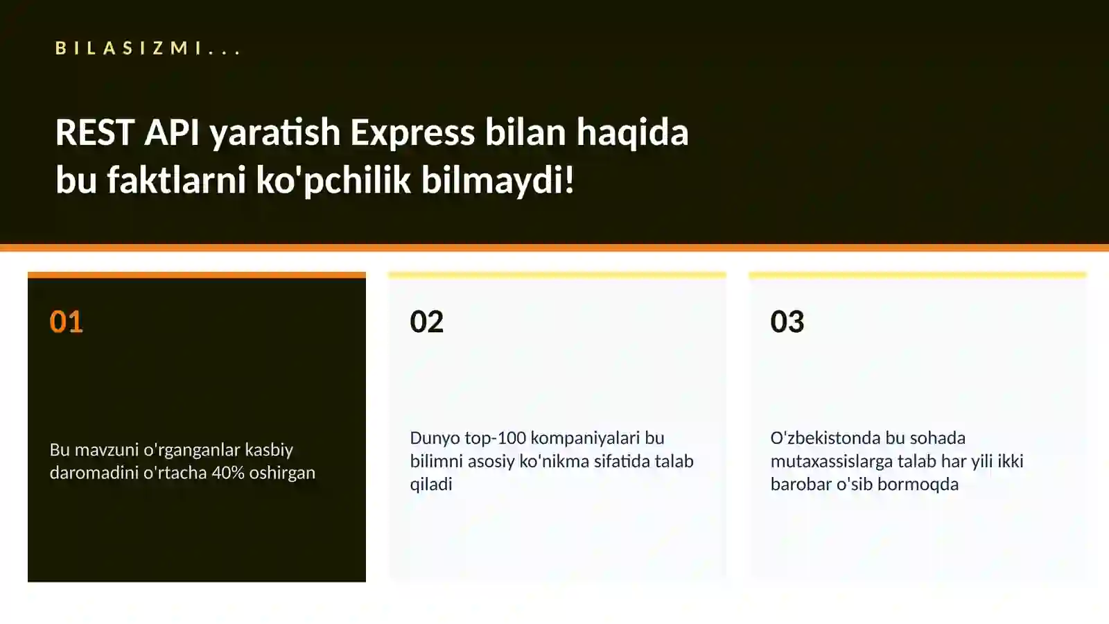 REST API yaratish Express bilan 2