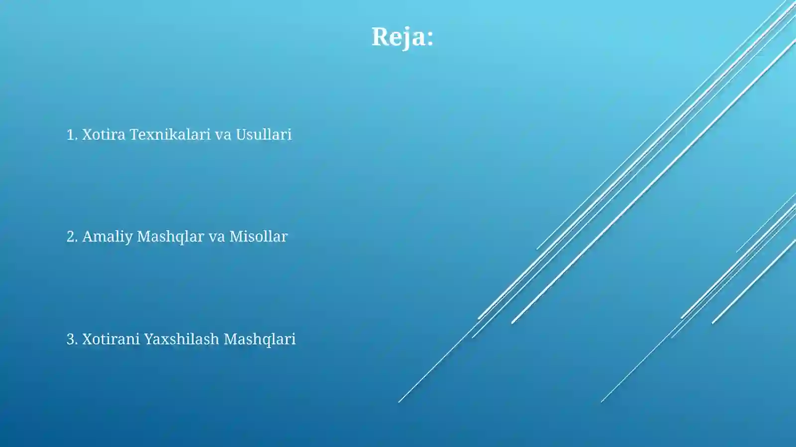 Xotira Texnikalari va Usullari 2