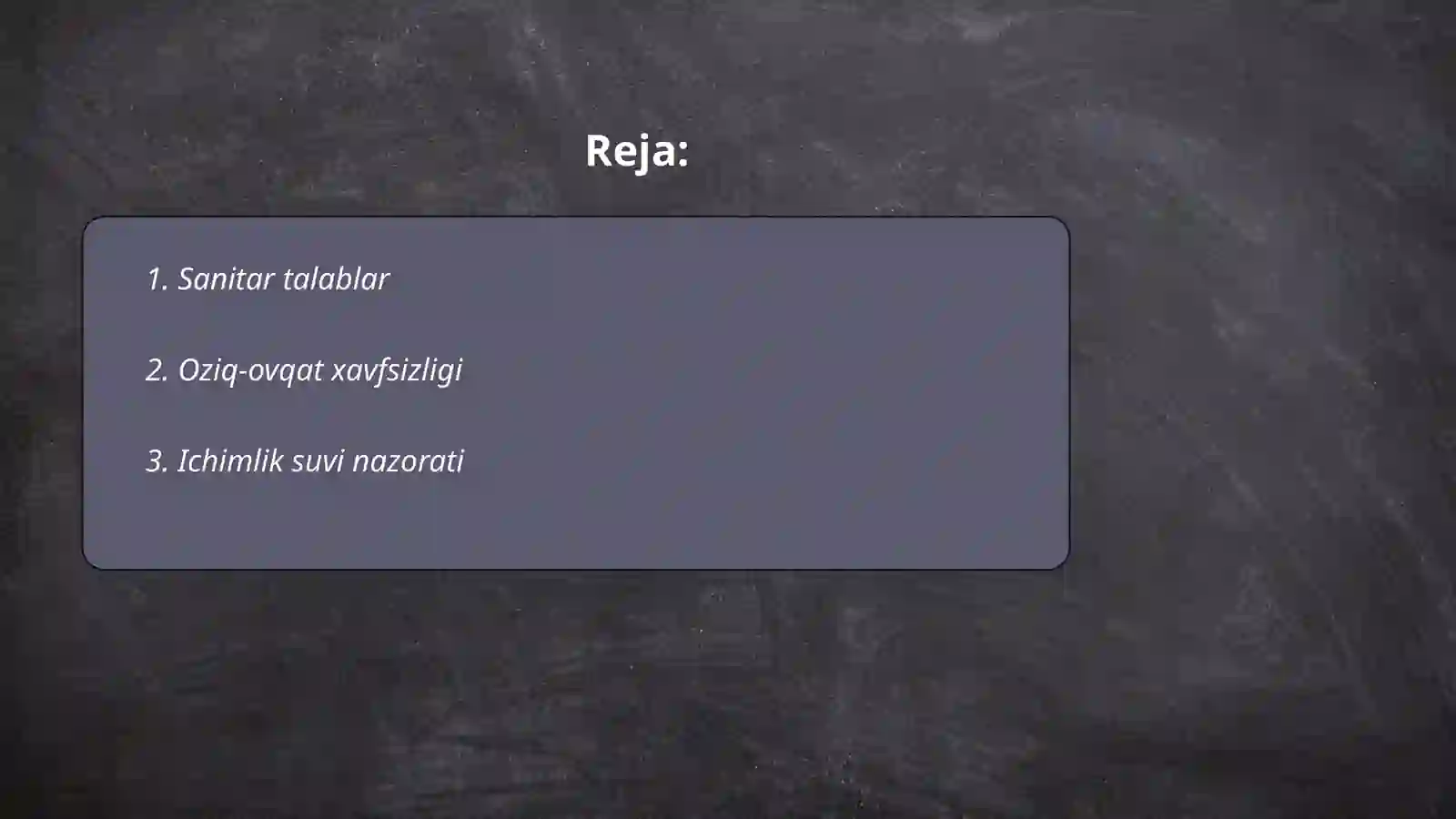 Sanitar talablar 2