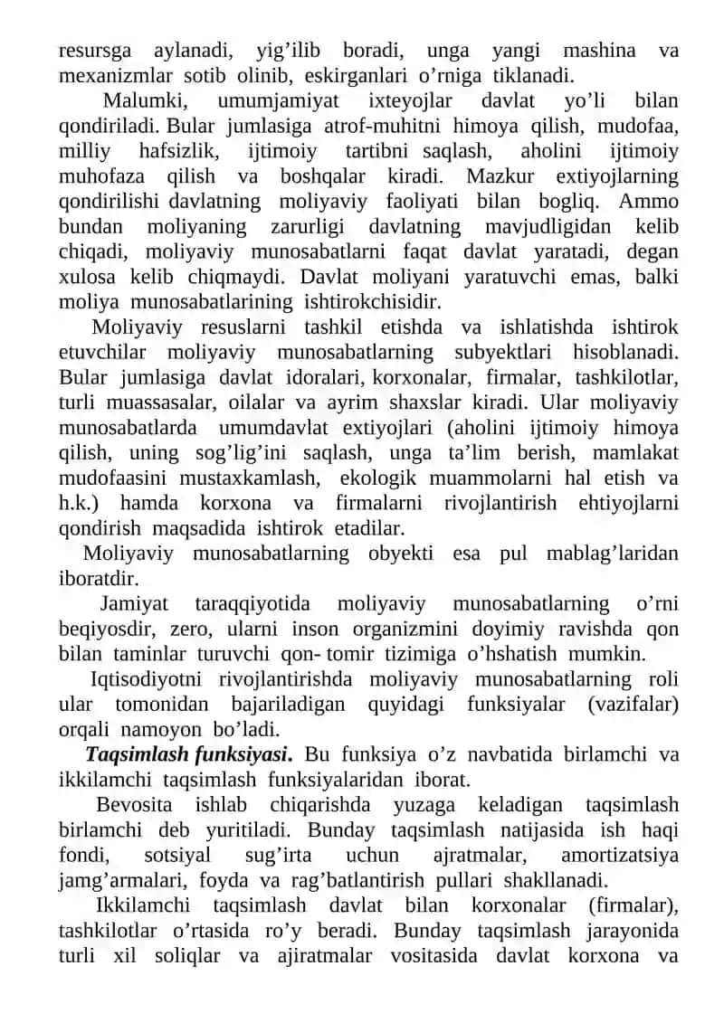 Moliyaning mohiyati va vazifasi 2