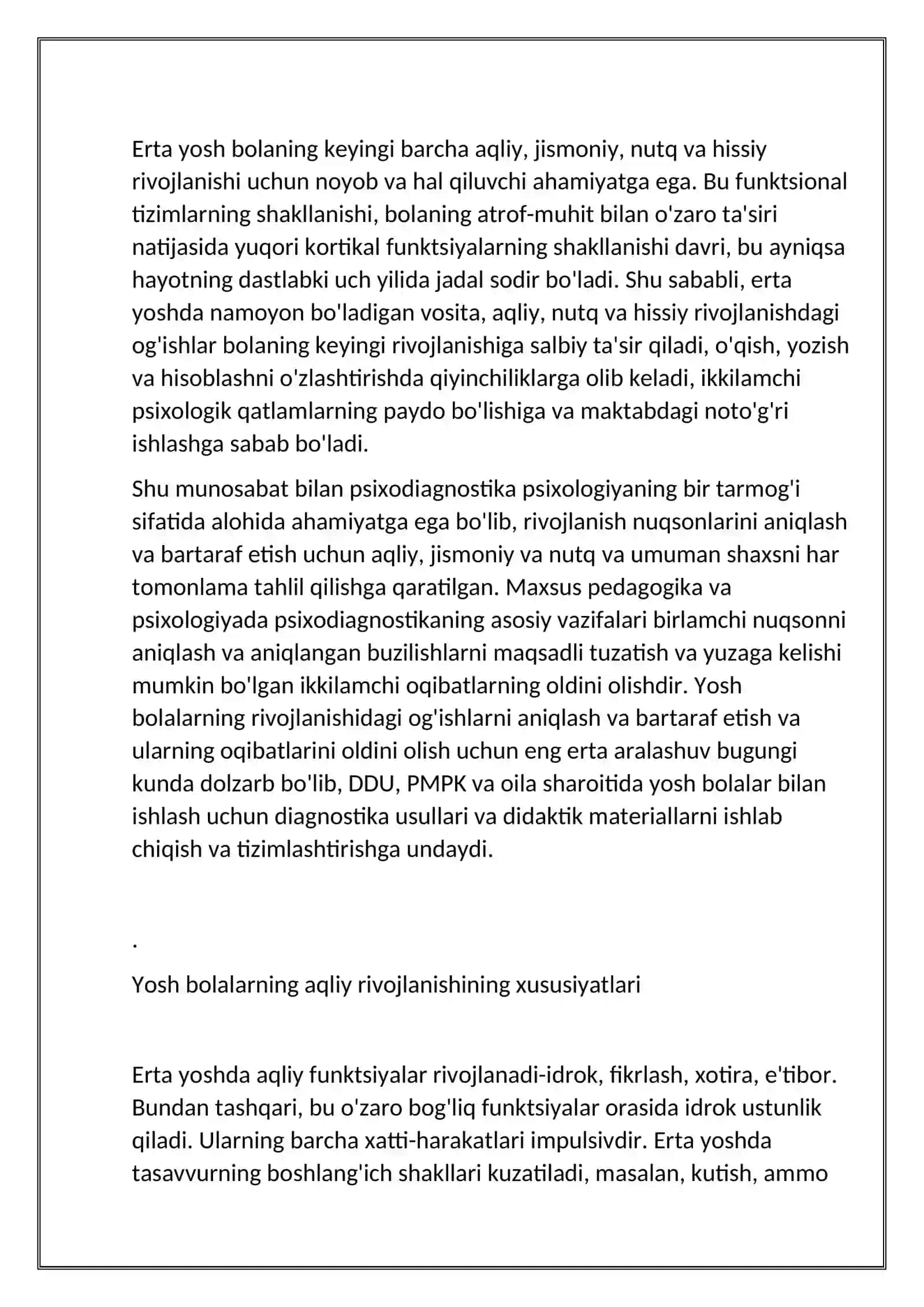 Go'daklik davri psixologiyasi va psixodiagnostikasi 2