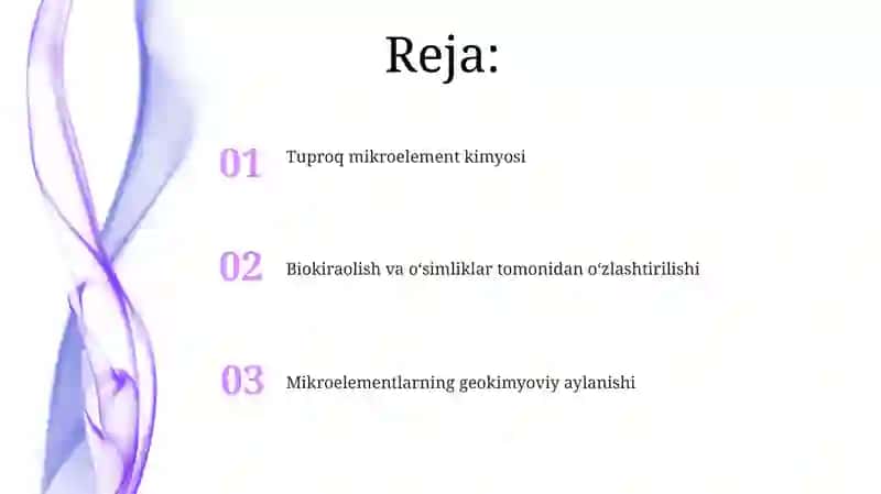 Tuproq mikroelementlari kimyosi va geokimyosini o'rganish 2