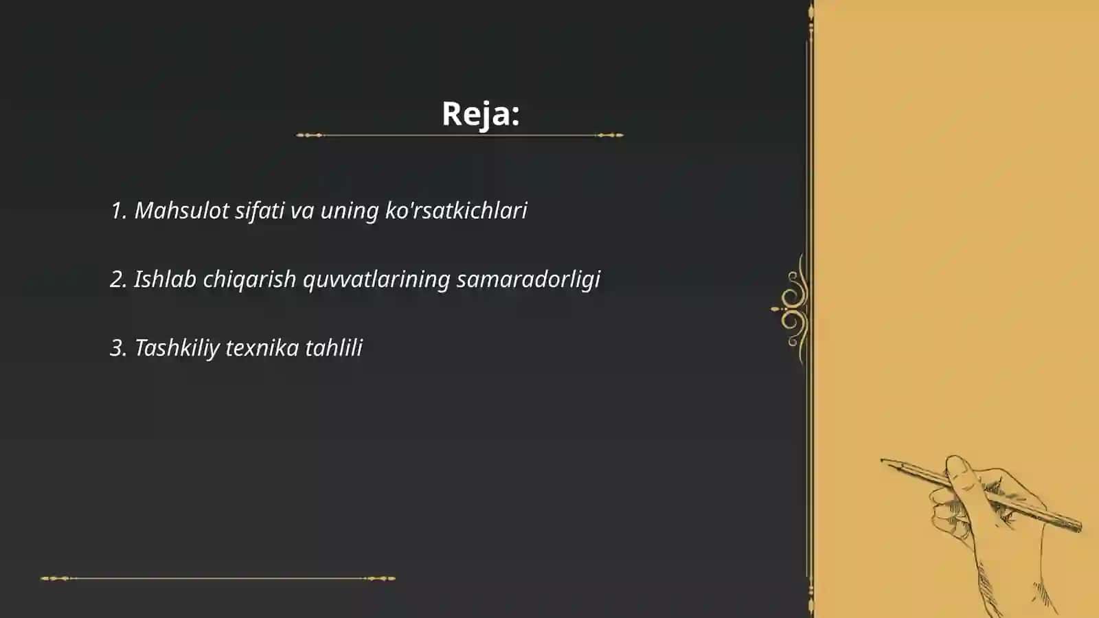 Xoʻjalik yurituvchi subʼektlarning mahsulot ( ish xizmatlar ) tashkiliy-texnik darajasining tahlili 2