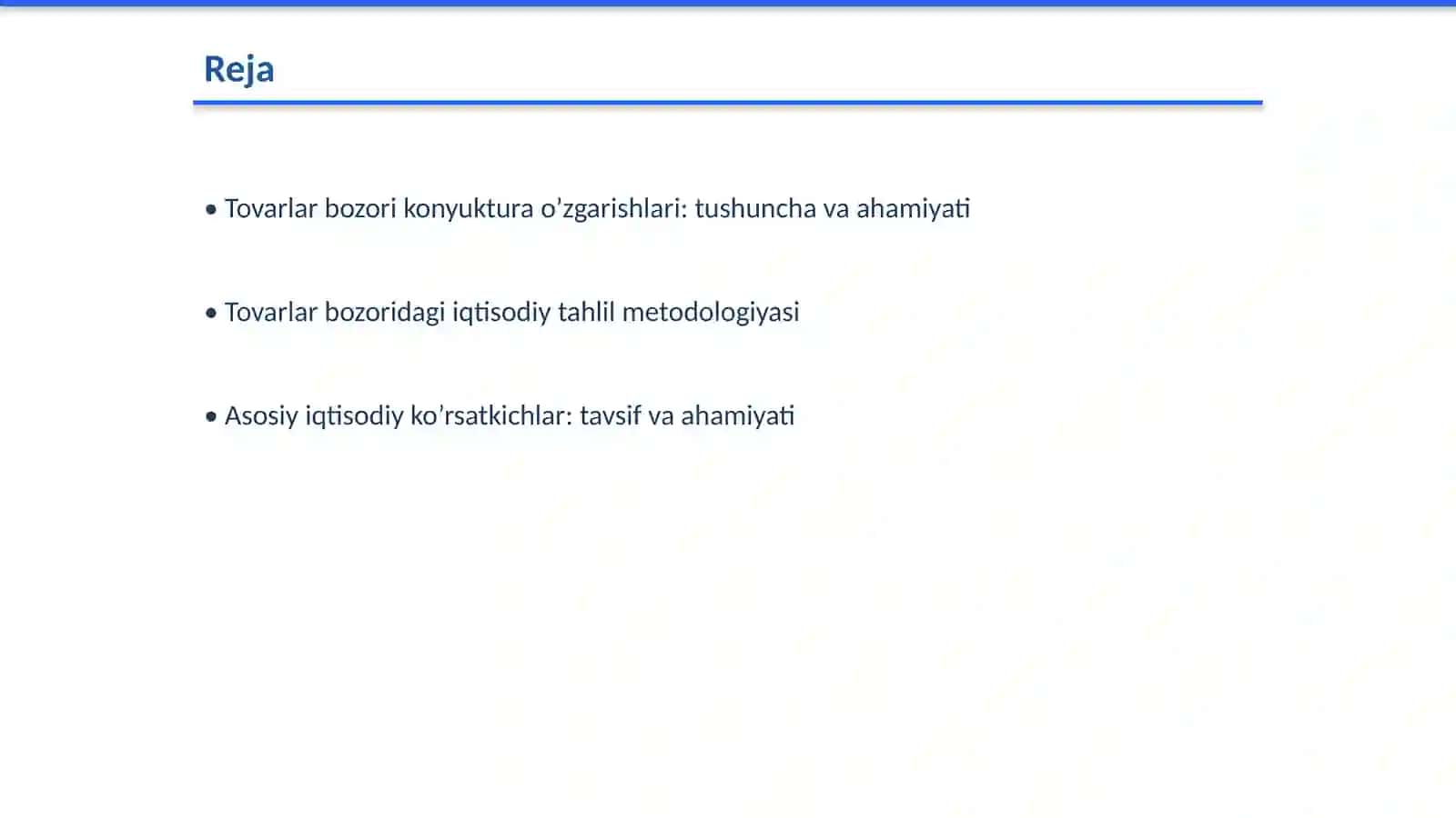 Tovarlar bozori konyuktura o’zgarishlari va asosiy ko’rsatkichlarni prognozlash 2