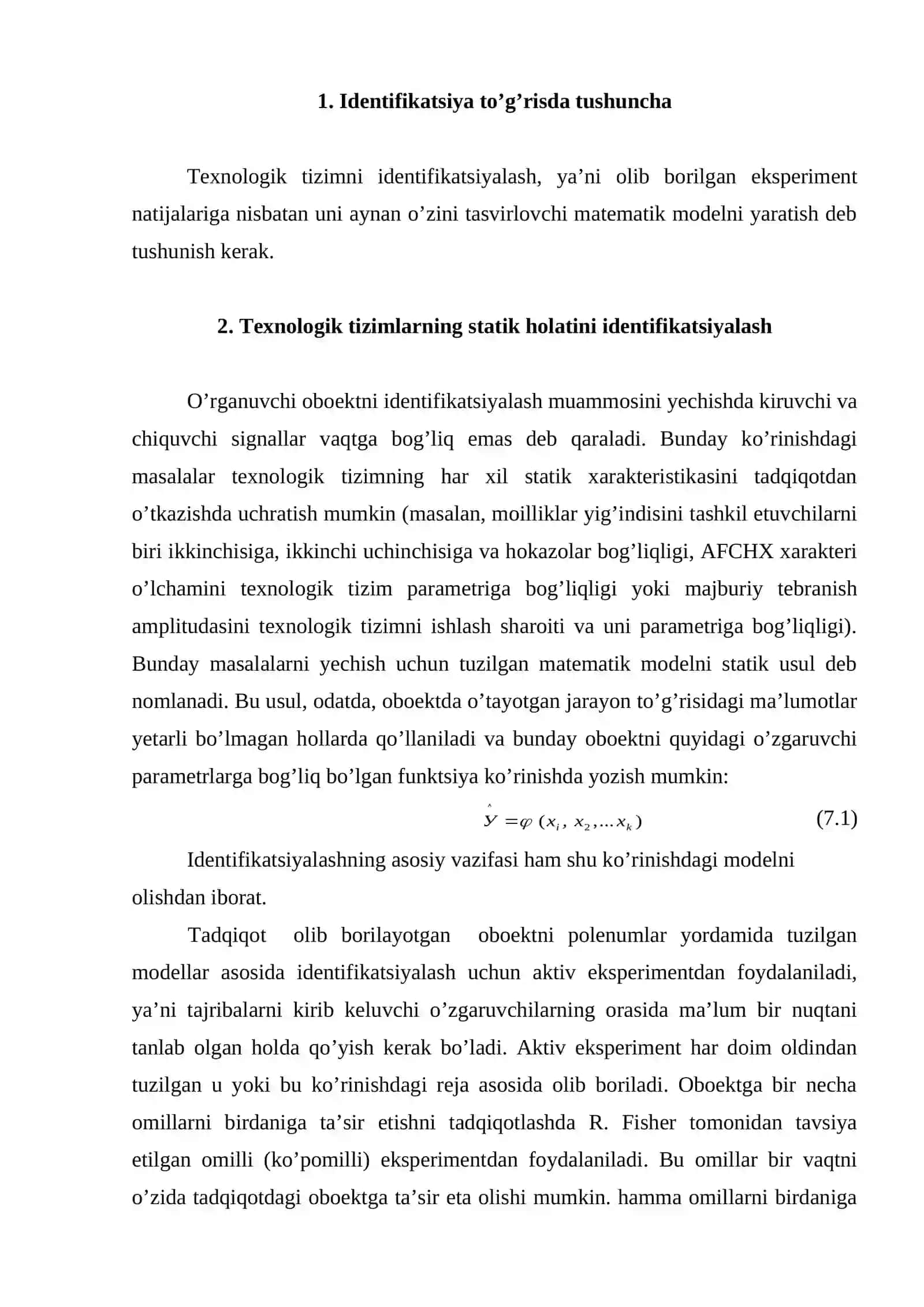 Texnologik tizimlarni identifikatsiyalash 2