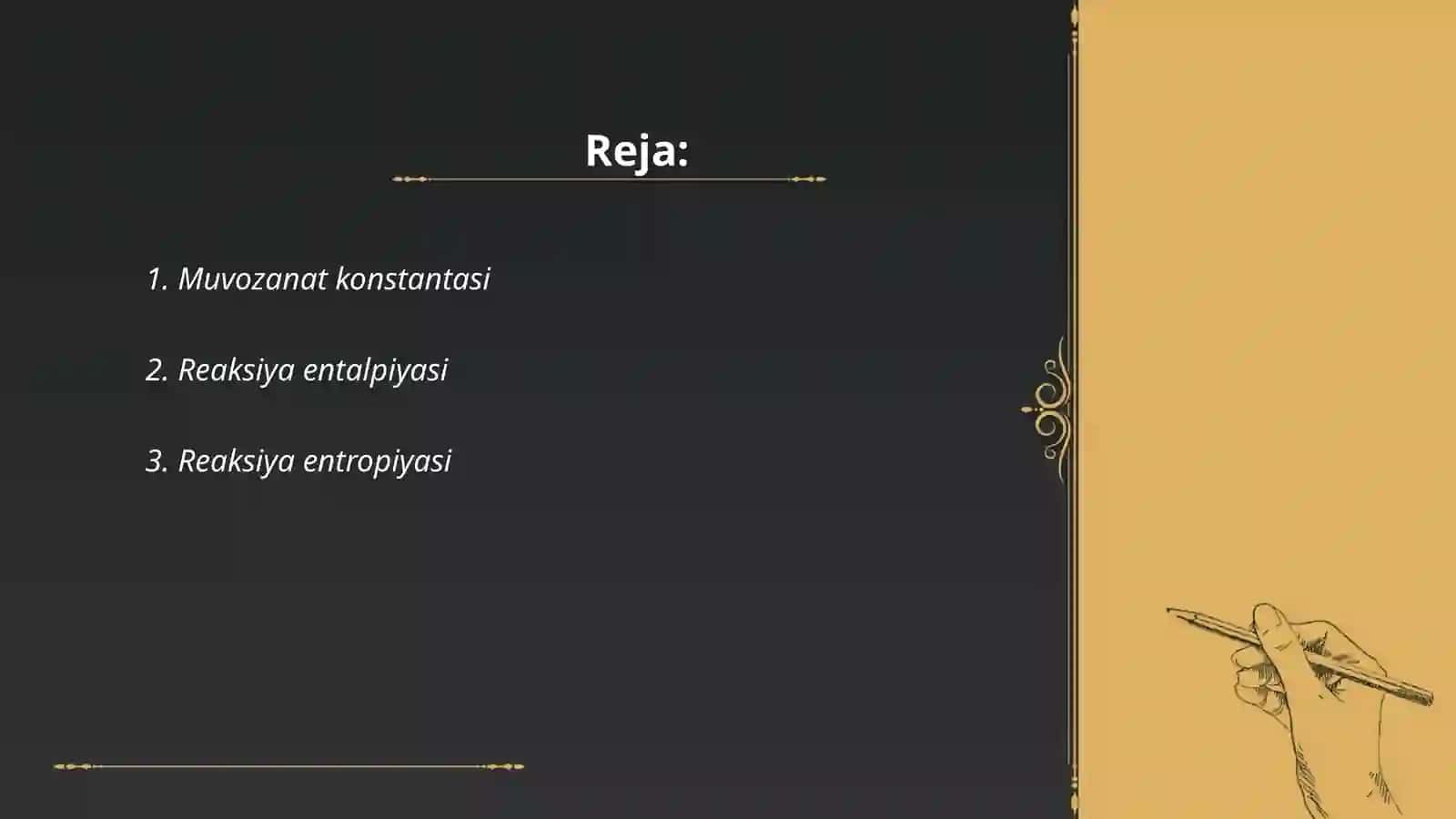 Muvozanat konstantasi 2