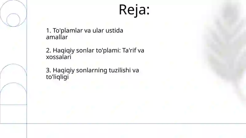 Toʻplamlar va ular ustida amallar 2