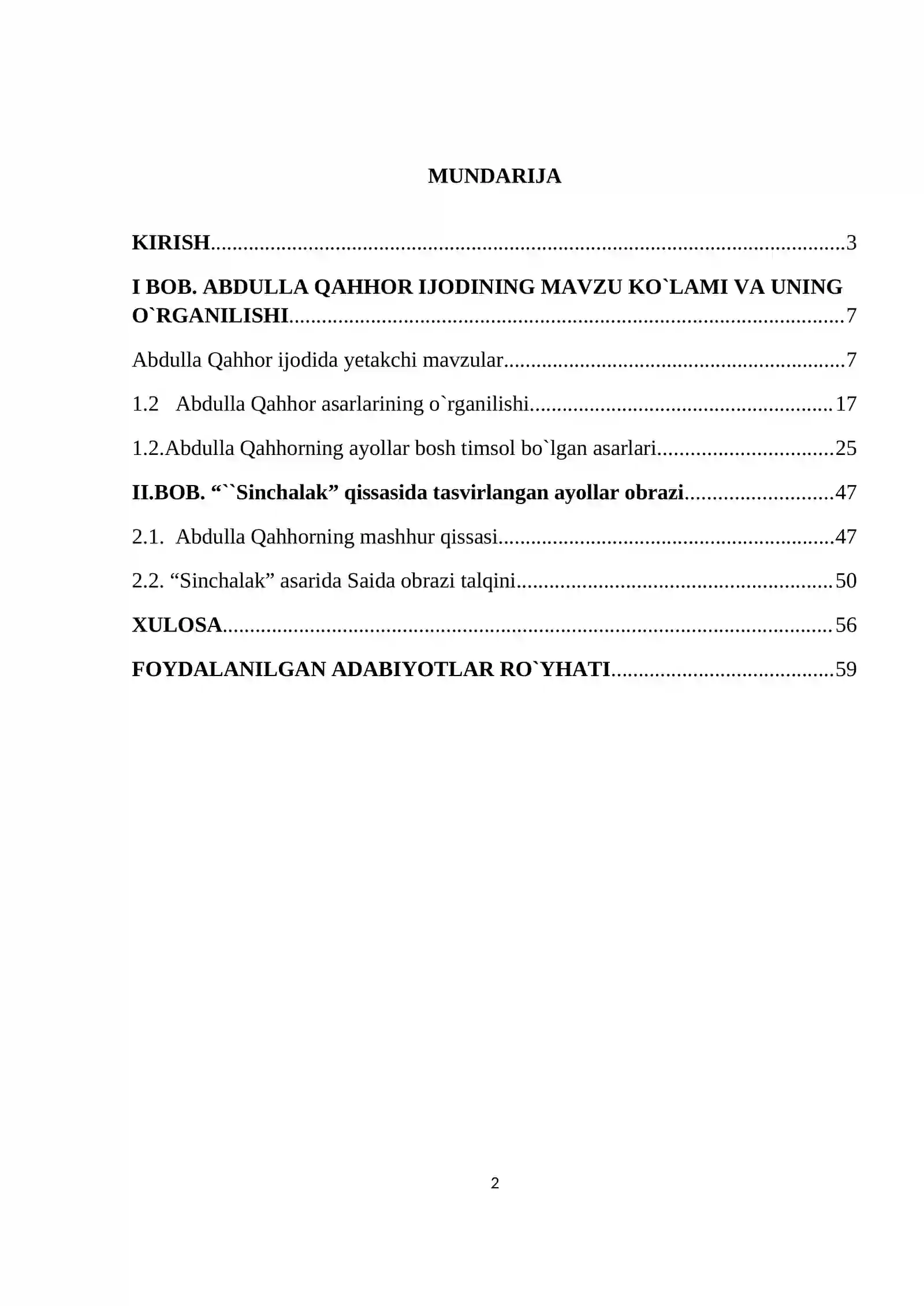 ABDULLA QAHOR ASARLARIDA AYOLLAR OBRAZI TALQINI (QISSALAR ASOSIDA) 2