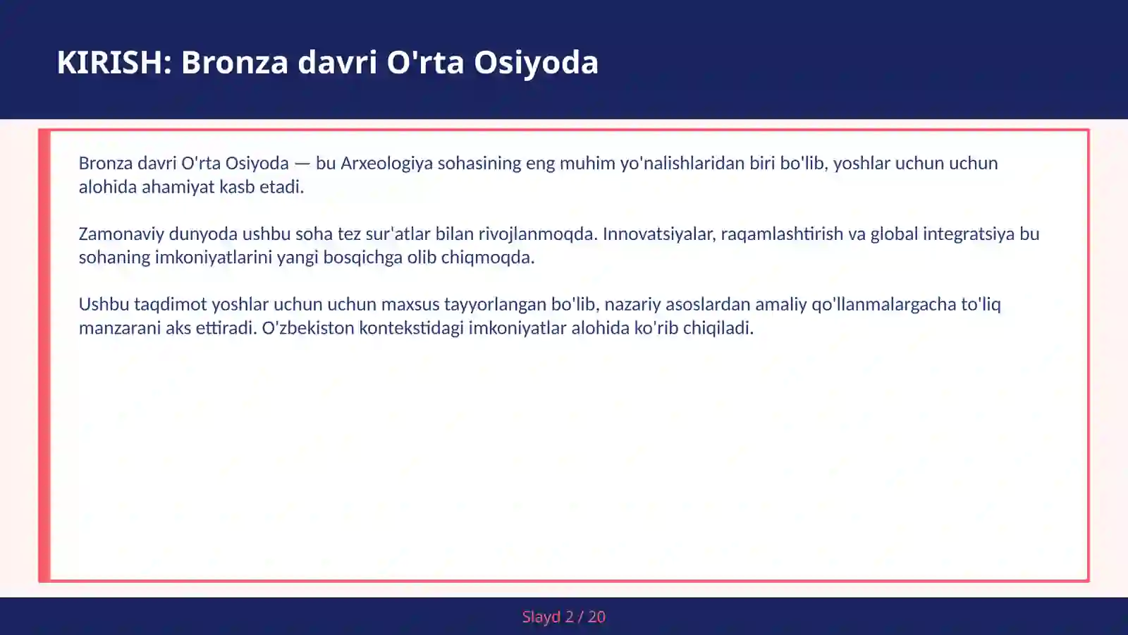Bronza davri O'rta Osiyoda 2