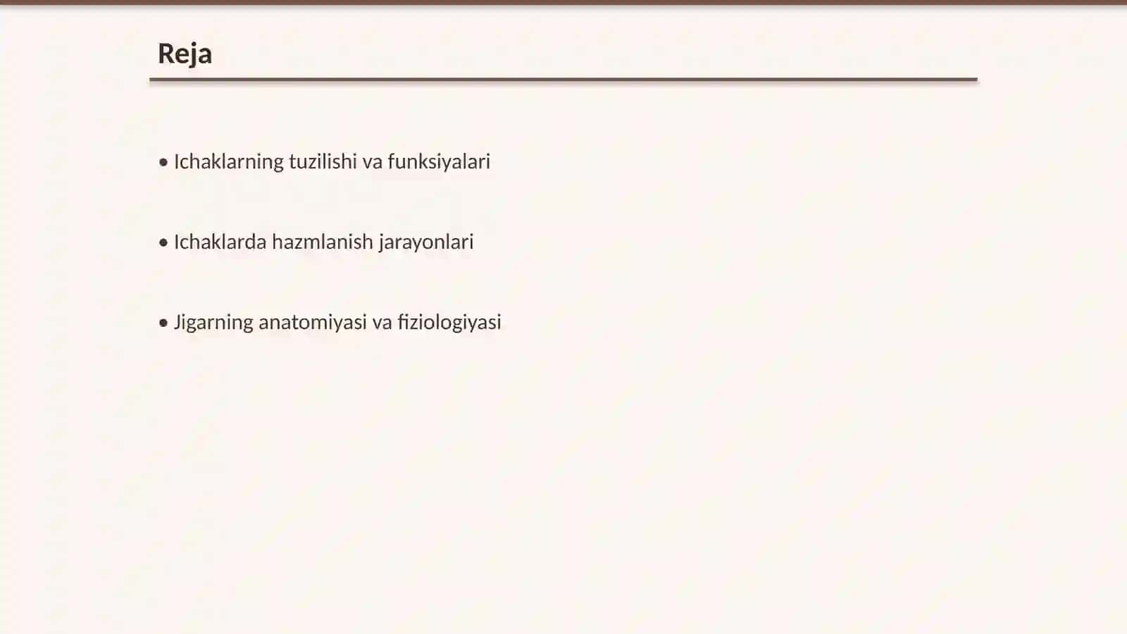 Ichaklarda hazmlanish. Jigar va meda osti bezi fiziologiyasi 2