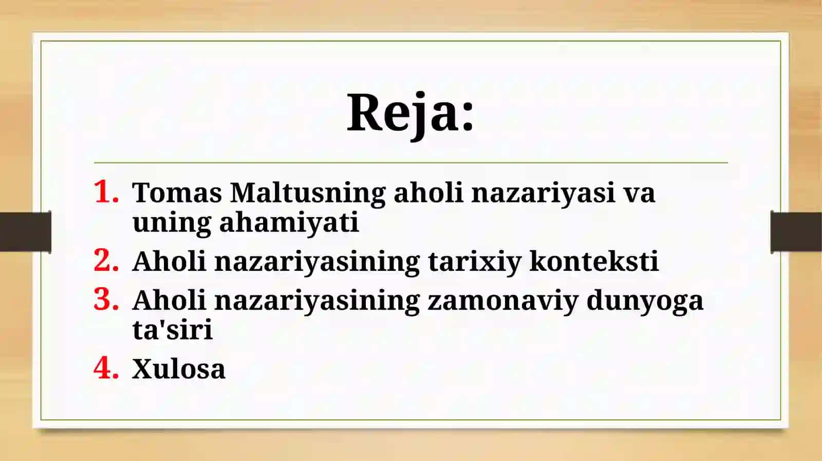 TOMAS MALTUS VA AHOLI NAZARIYASI: AHOLI O'SISHI VA RESURSLAR MUAMOSI 2