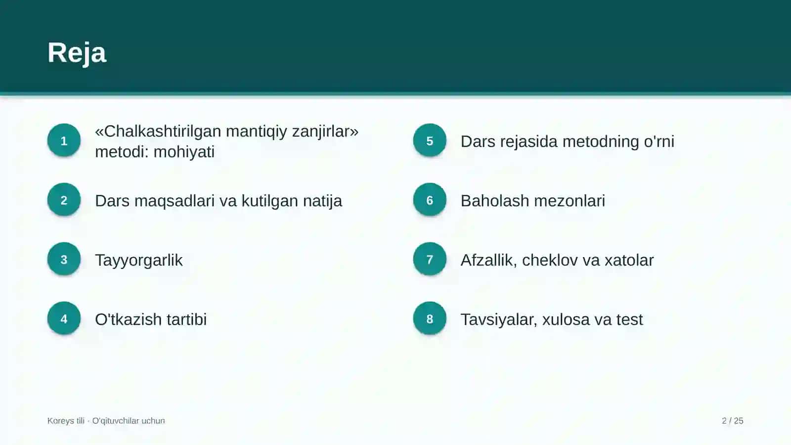 koreys tili darslarida chalkashtirilgan mantiqiy zanjirlar metodidan foydalanish 8770 2