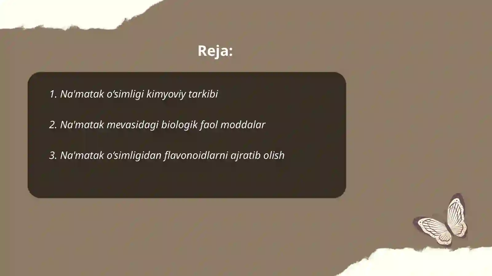 Na‘matak o‘simlik tarkibidagi biologik faol moddalarining tahlili va ularni ajratib olish usullari 2
