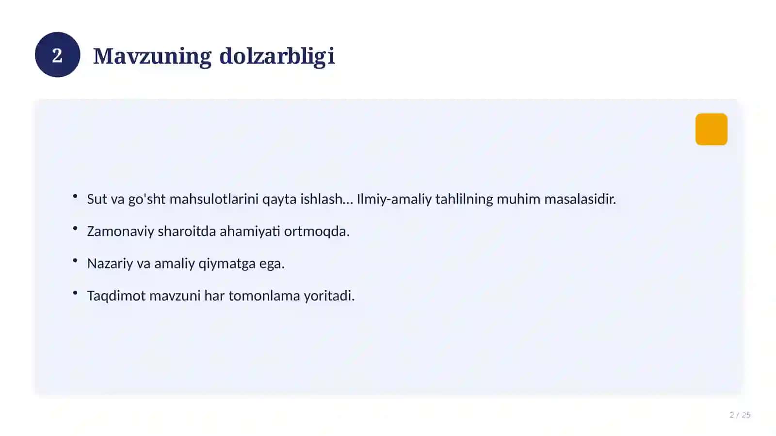 Sut va go'sht mahsulotlarini qayta ishlash texnologiyalari 2