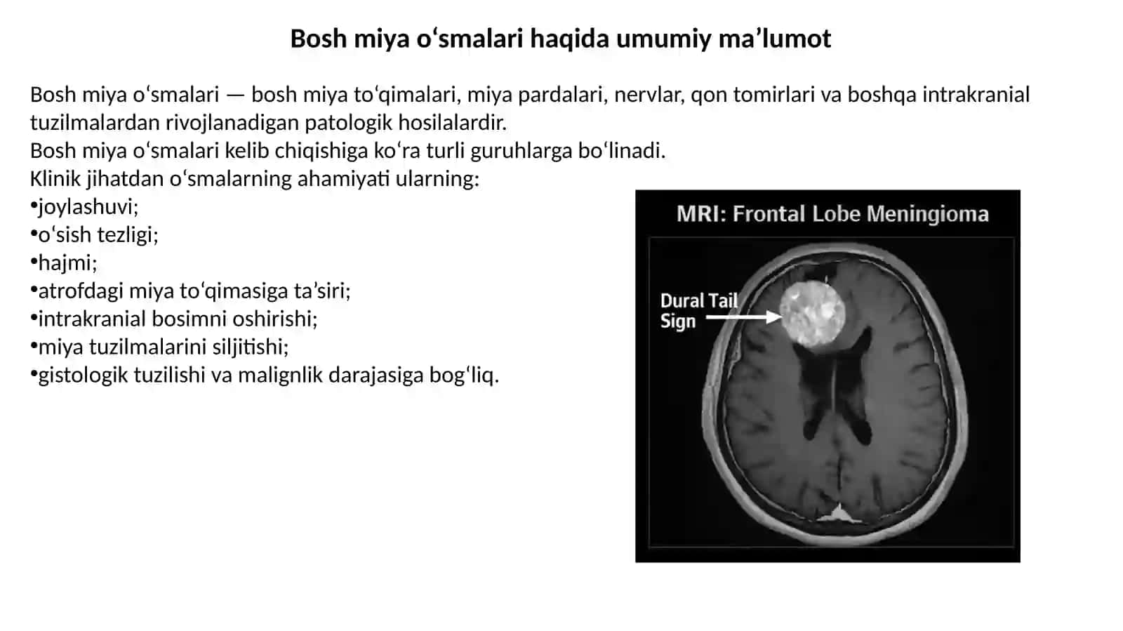 Bosh miya gliomalari va meningiomalari: tasnifi, diagnostikasi va davolash 2