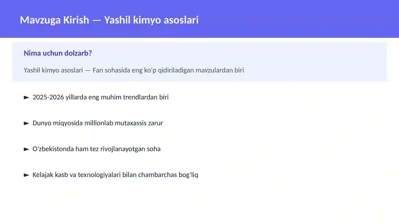 Yashil kimyo asoslari 2