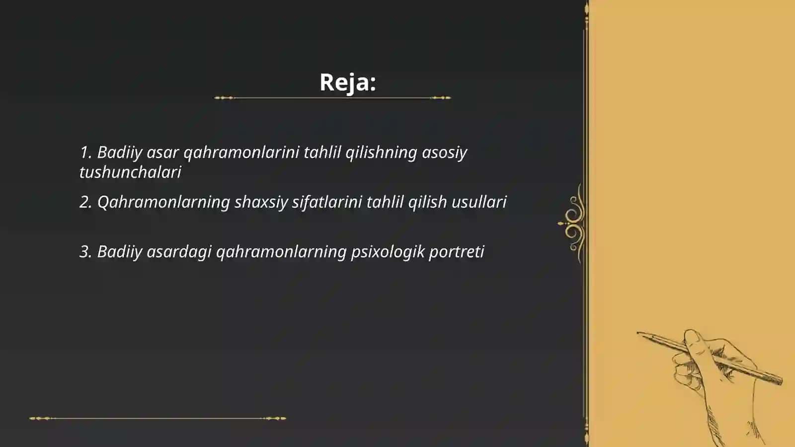 Badiiy asar qahramonlari shaxsiy sifatlarini baholashning mazmuni, usullari va metodlari 2