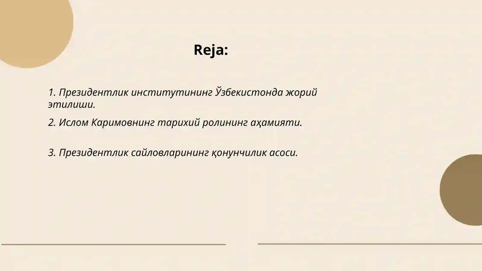 Президентлик институтининг Ўзбекистонда жорий этилиши 2