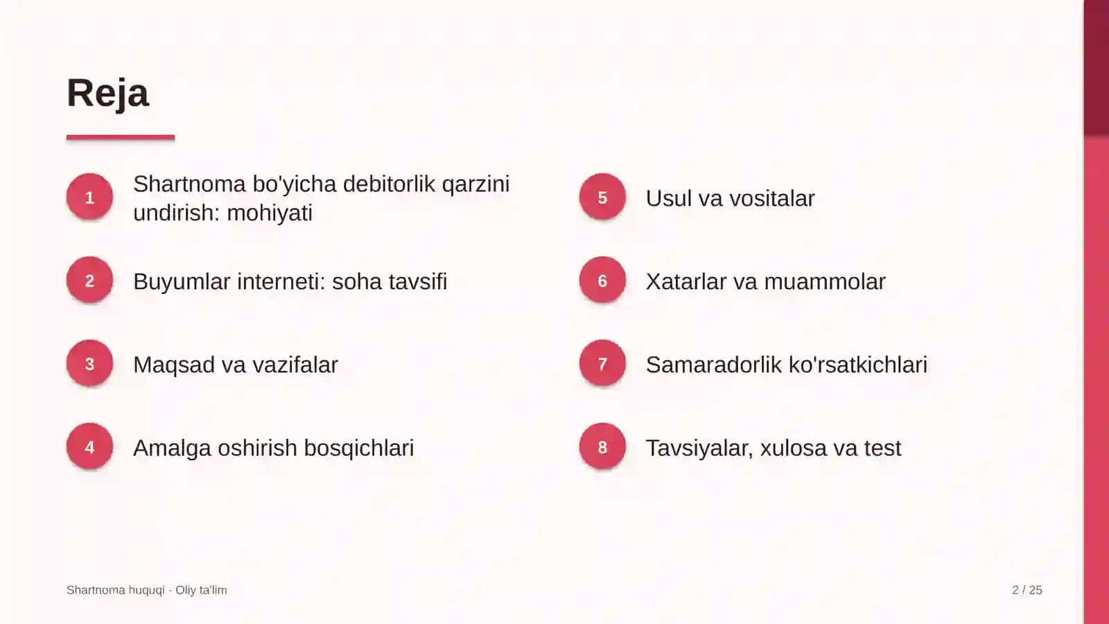 buyumlar interneti sohasida shartnoma bo'yicha debitorlik qarzini undirish 9142 2