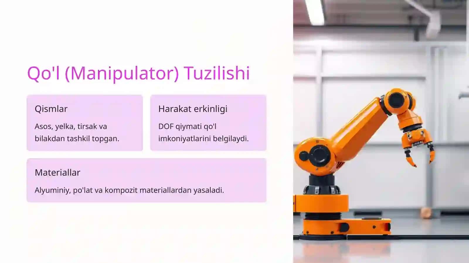 Qo'l (Manipulator) Tuzilishi 2