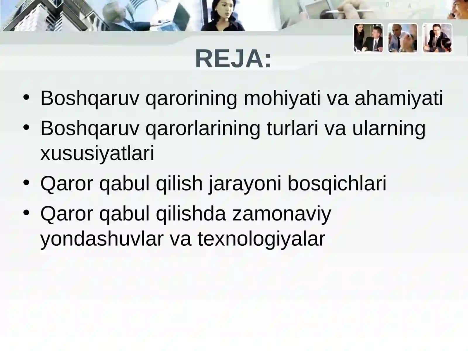 BOSHQARUV QARORLARIVA ULARNI QABULQILISH USULLARI 2