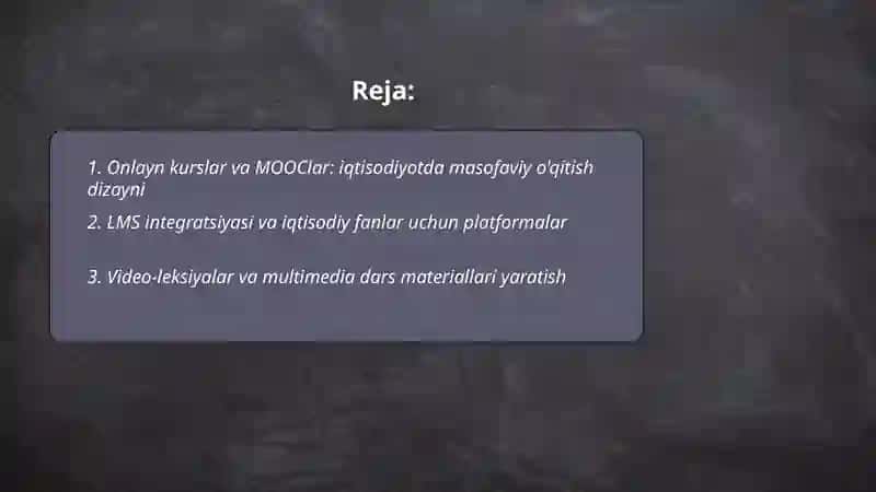Iqtisodiyotda masofaviy òqitish tehnologyalari 2
