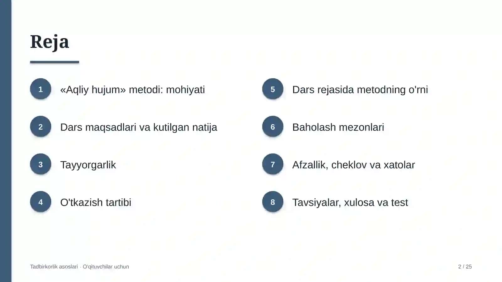 tadbirkorlik asoslari darslarida aqliy hujum metodidan foydalanish 5766 2
