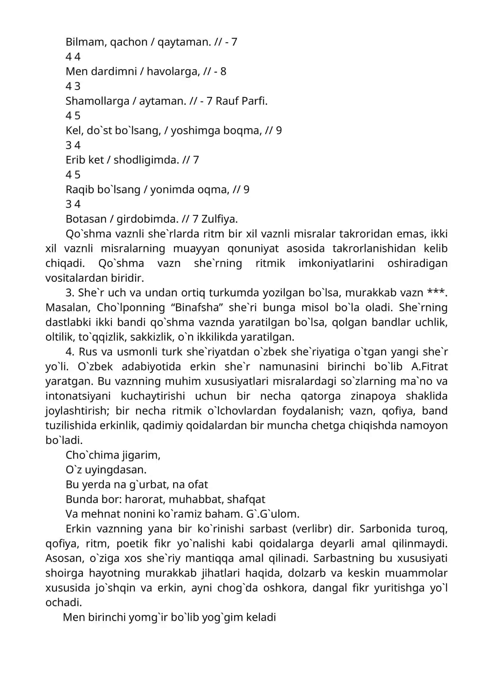 Barmoq tizimidagi vaznlar 2