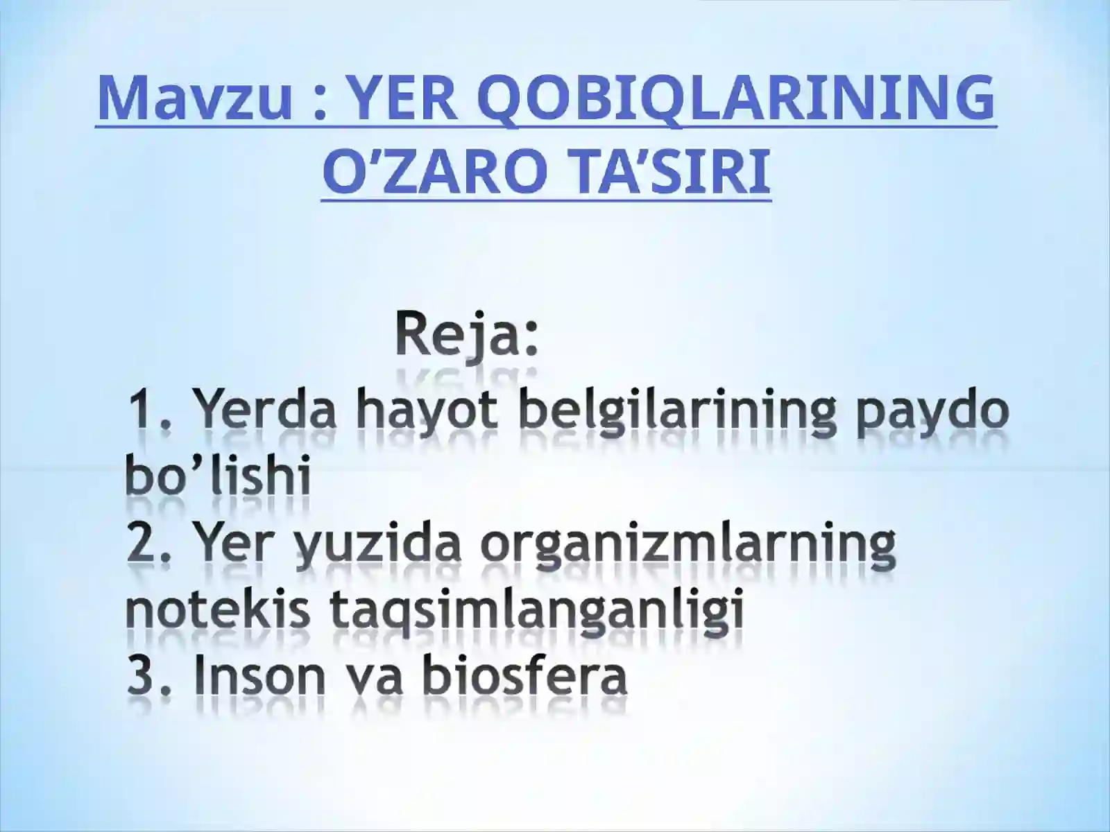 YER QOBIQLARINING O’ZARO TA’SIRI 2
