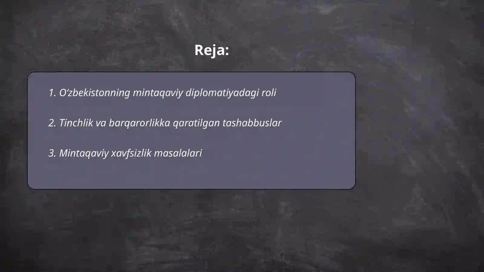 Oʻzbekistonning markaziy osiyoda tinchlik va barqarorlikni ta'minlashdagi o'rni 2