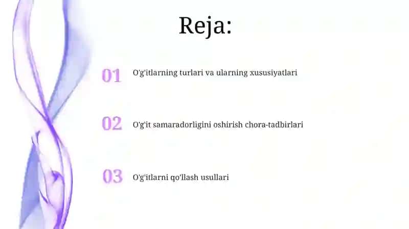 O'g'itlarni qo'llash va uning samaradorligini oshirish choralari 2
