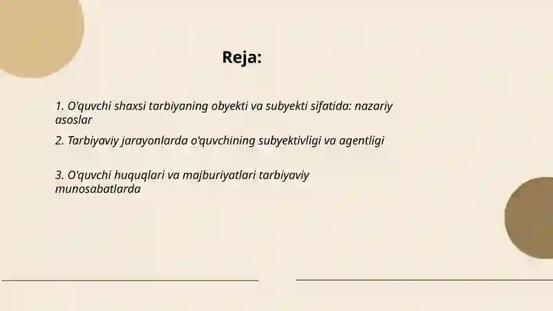 O'quvchi shaxsi tarbiyaning obyekti va subyekti sifatida 2