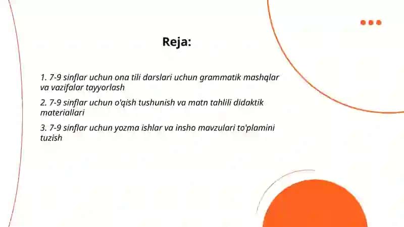 7-9 sinflar uchun ona tili fanidan didaktik materiallar tayyorlash 2