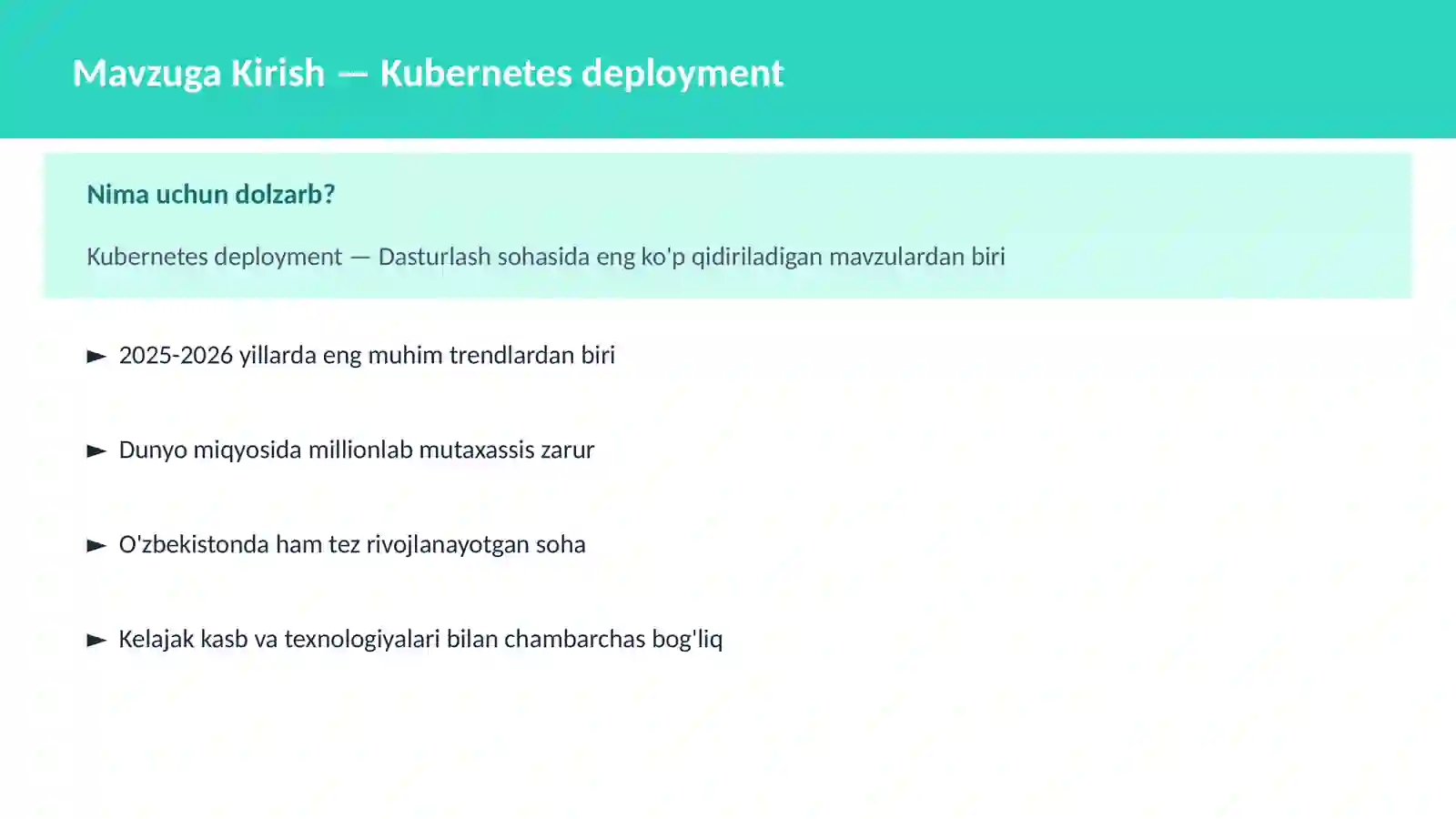 Kubernetes deployment 2