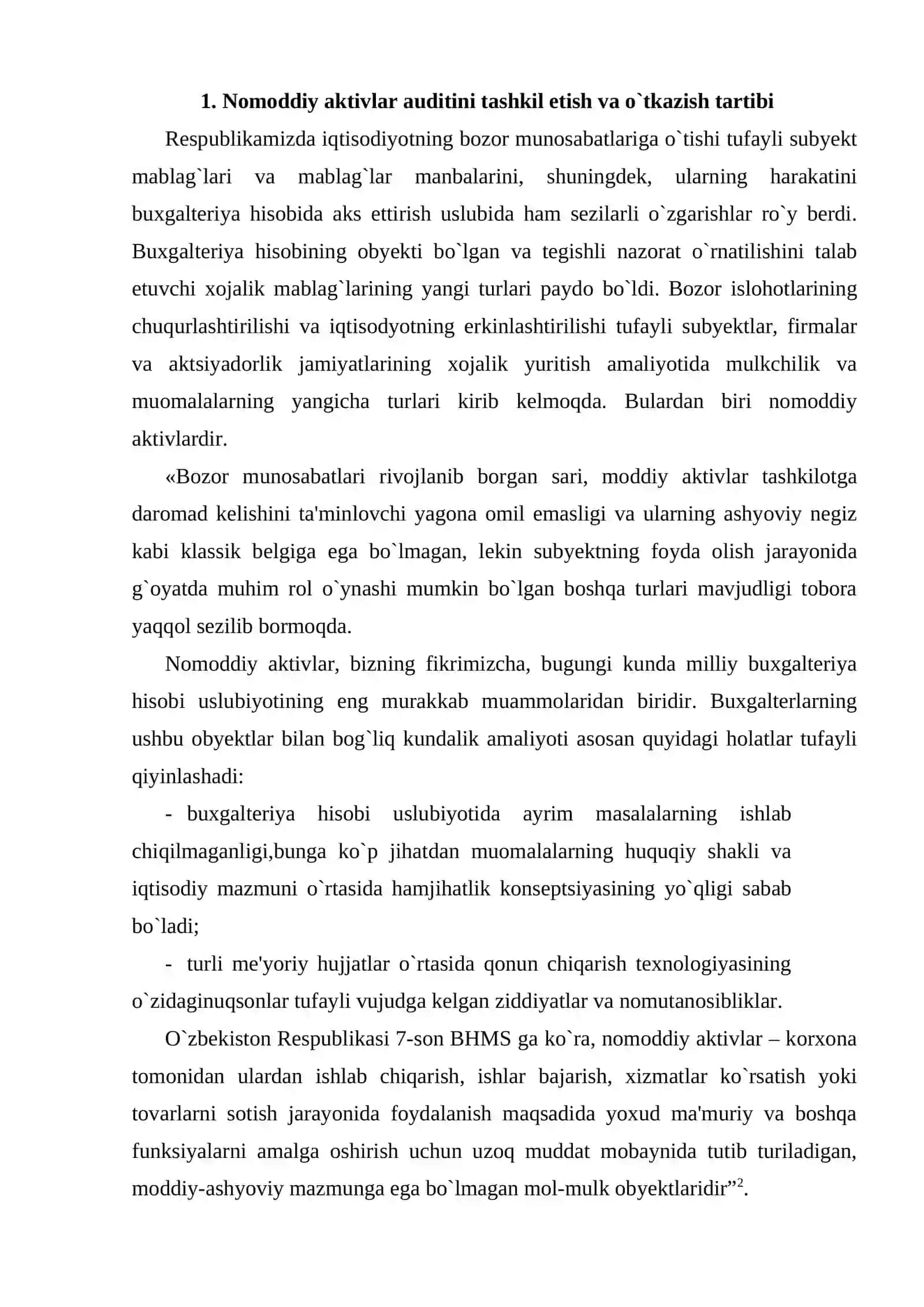 Nomoddiy aktivlar harakati bilan bog’liq muomalalar auditi uslubiy muammolari 2